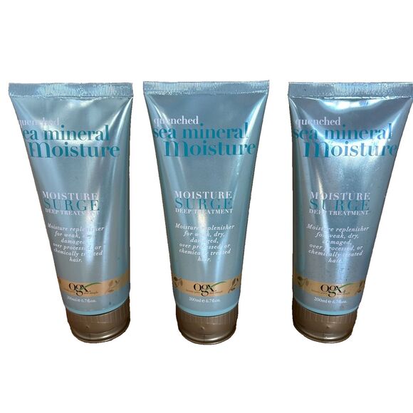OGX Quenched Sea Mineral Moisture Surge Deep Treatment Hair 6.7oz (LOT OF 3) NEW - Picture 2 of 3